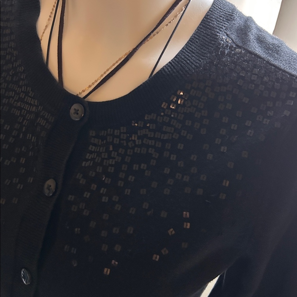 GAP  Classic Black Cardigan Sweater 100%Cotton